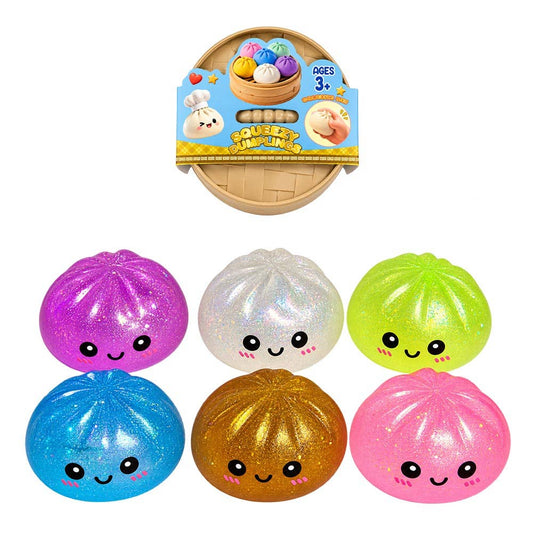 12PCS - Cute Glitter Dumpling Squishy Stress Relief Ball Toy