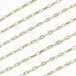 XM3106PZXETT. 14k Gold Filled Smooth and Silver Textured Paperclip Link Chain