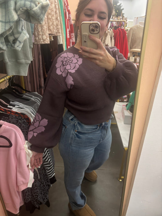 Floral Cropped Sweeter