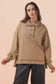 Mock Neck Mineral Washed Knit Causal Top