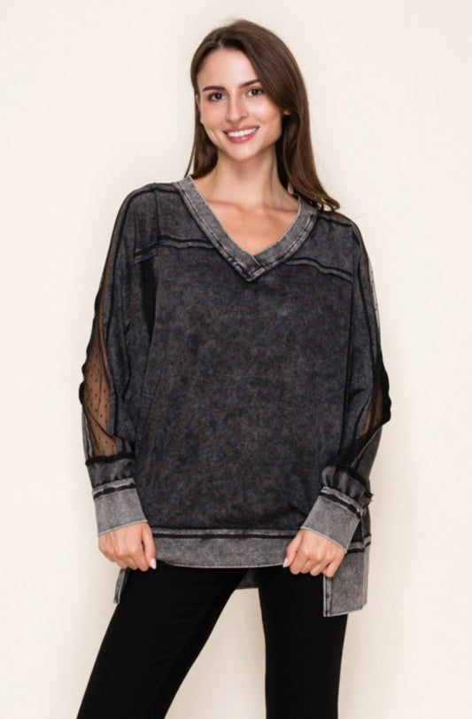 Mesh Long Sleeve Top