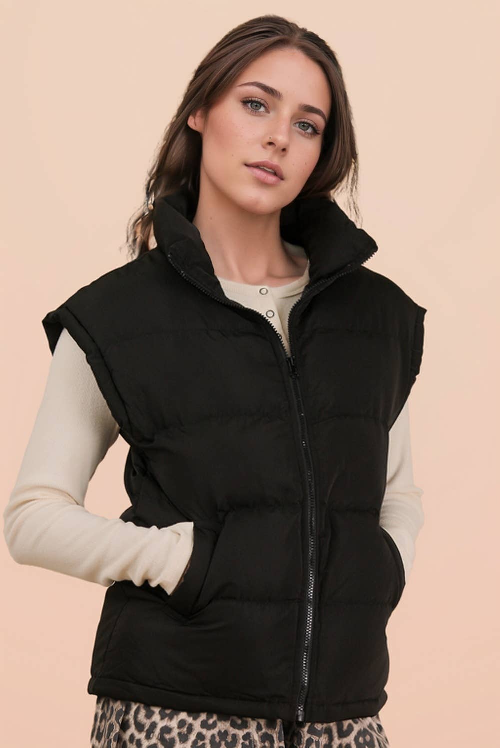 High Neck Casual Comfy Puffer Vest