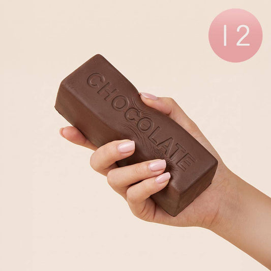 12PCS - Chocolate Bar Shaped Squeeze Squishy Stress Relief Toy