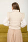 FLUTTER SLEEVE BOW DETAIL ZIP-UP PUFFER VEST