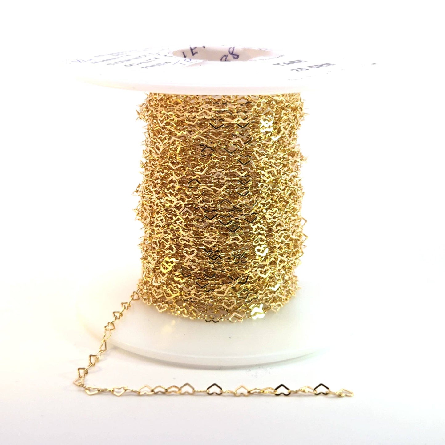 A35F/SPGF. 14K Gold Filled Flat Heart Link Chain