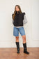 FLUTTER SLEEVE BOW DETAIL ZIP-UP PUFFER VEST