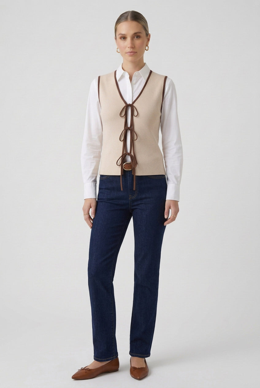 Tie Front Sweater Vest