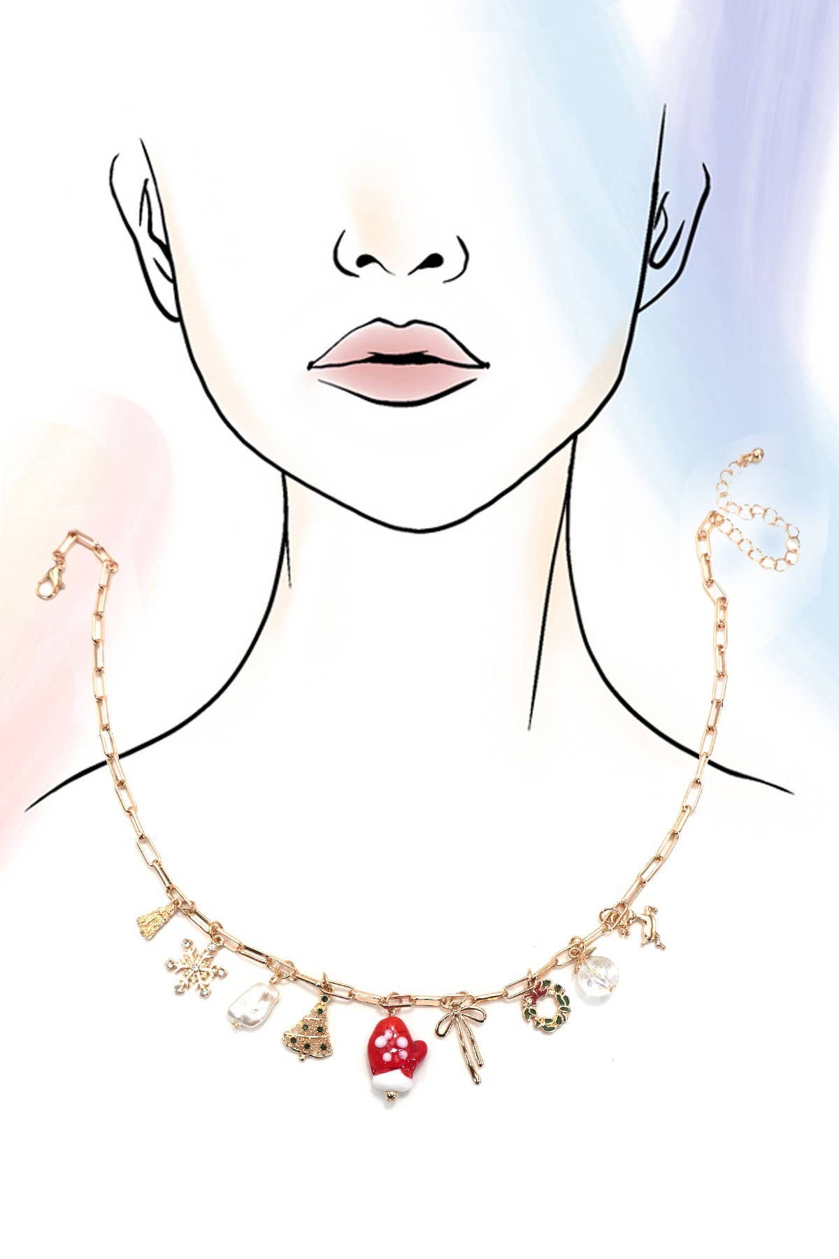 CHARM NECKLACE-CHRISTMAS TREE MITTEN RUDOLPH | 80N91710