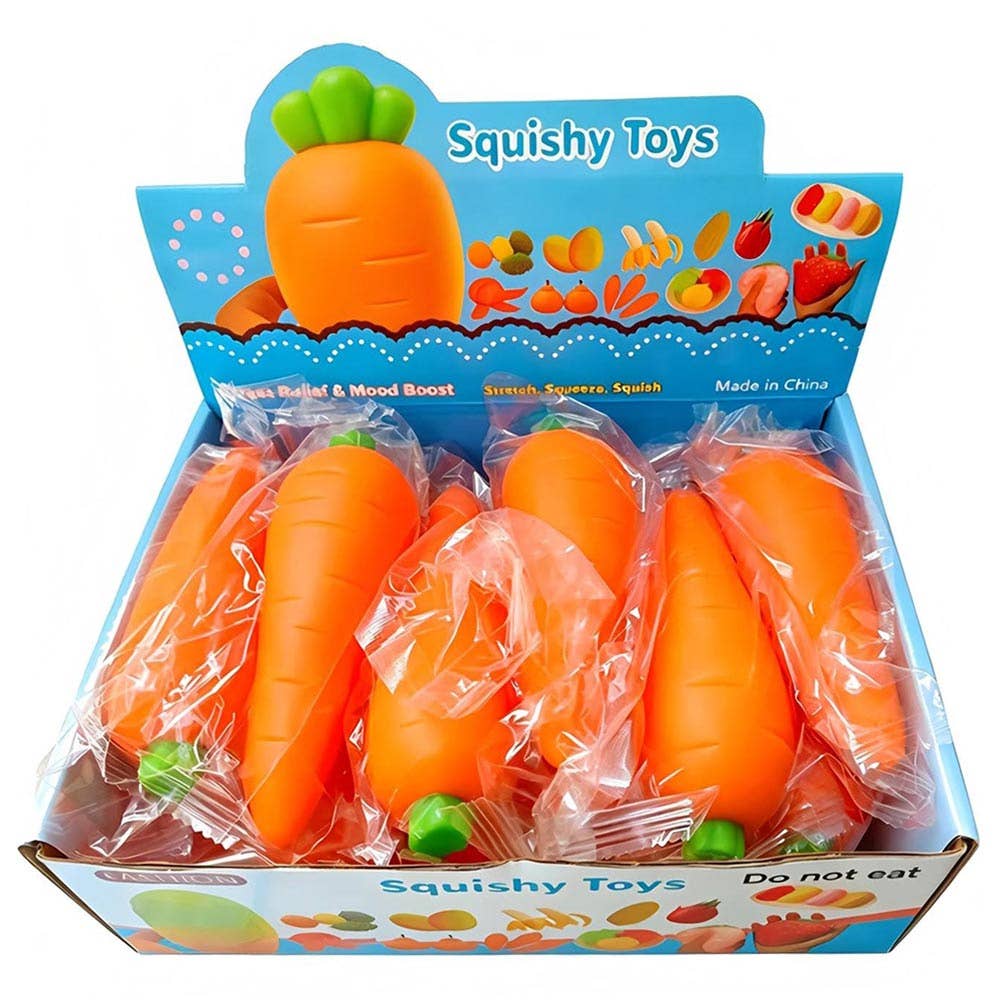 12PCS - Carrot Squeeze Squishy Stress Relief Toy