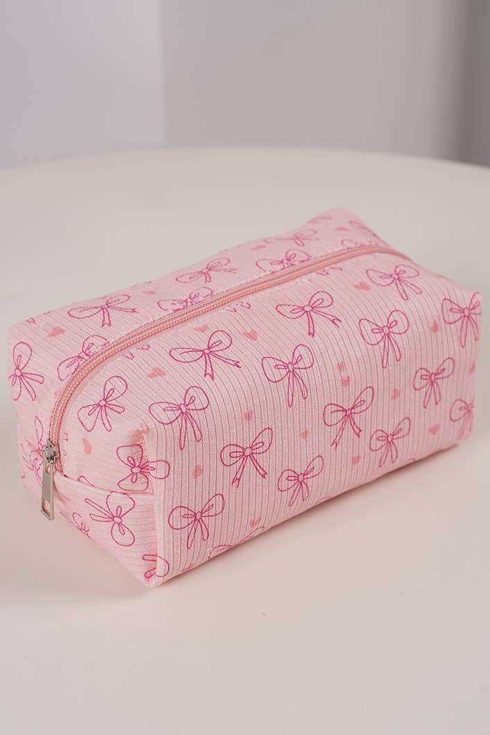 STRAWBERRY WESTERN BOW MAKEUP COSMETIC POUCH BAG | 40P544