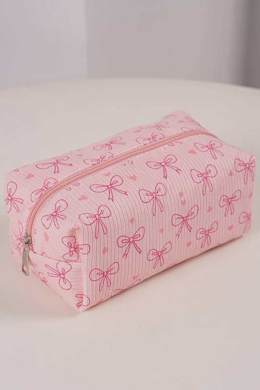 STRAWBERRY WESTERN BOW MAKEUP COSMETIC POUCH BAG | 40P544