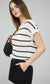 Striped Short Sleeve Knit Sweater