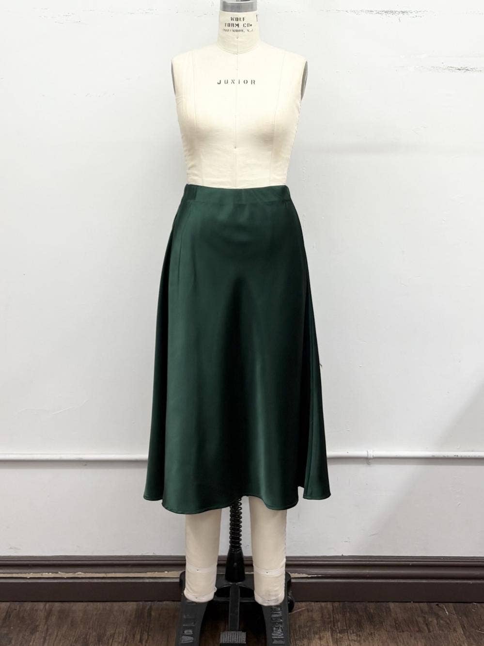 Elastic High Waist Satin Maxi Skirt