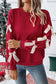 CWTBLL4035_RED BOW CREWNECK CHRISTMAS SWEATSHIRT