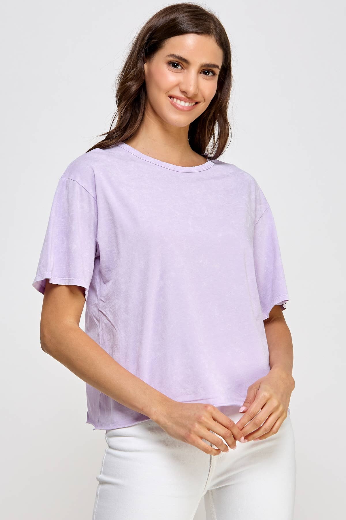 Blank Mineral Washed Long Cropped T-Shirt