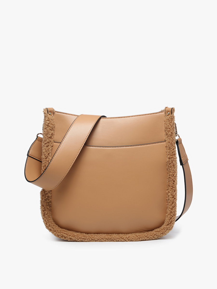 M1977TED Chloe Teddy Trim Crossbody with Guitar Strap