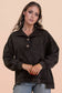 Mock Neck Mineral Washed Knit Causal Top