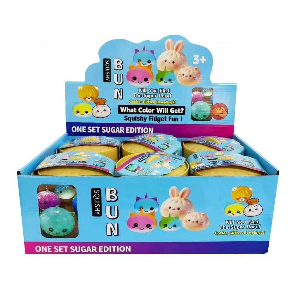 12PCS - Glitter Bear Mystery Squishy Dumpling Stress Relief Squishy Toy