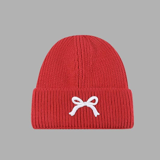 SOFT RIBBED KNIT BOW ACCENT BEANIES HAT | 40BN916