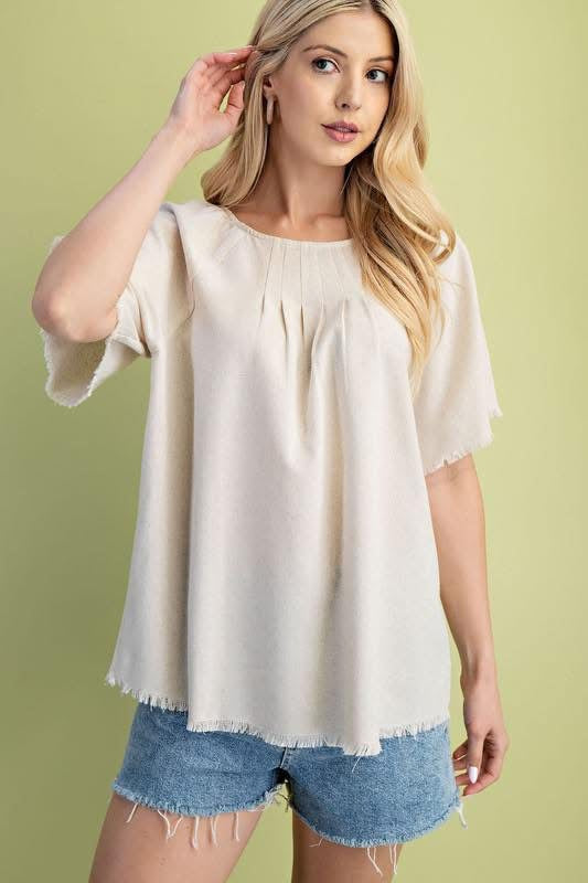 Linen short sleeve top