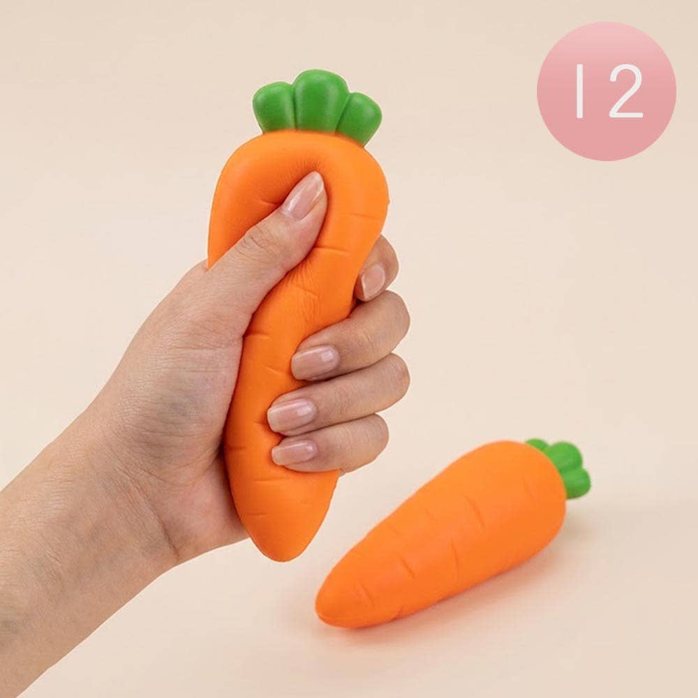 12PCS - Carrot Squeeze Squishy Stress Relief Toy
