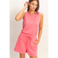 Drawstring Waist Sleeveless Romper