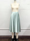 Elastic High Waist Satin Maxi Skirt