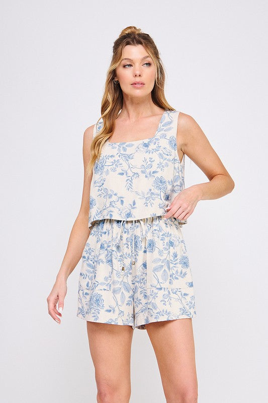 Blue blossom romper