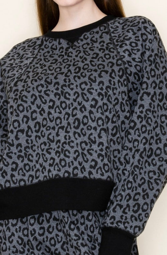 Long Sleeve Leopard Crewneck