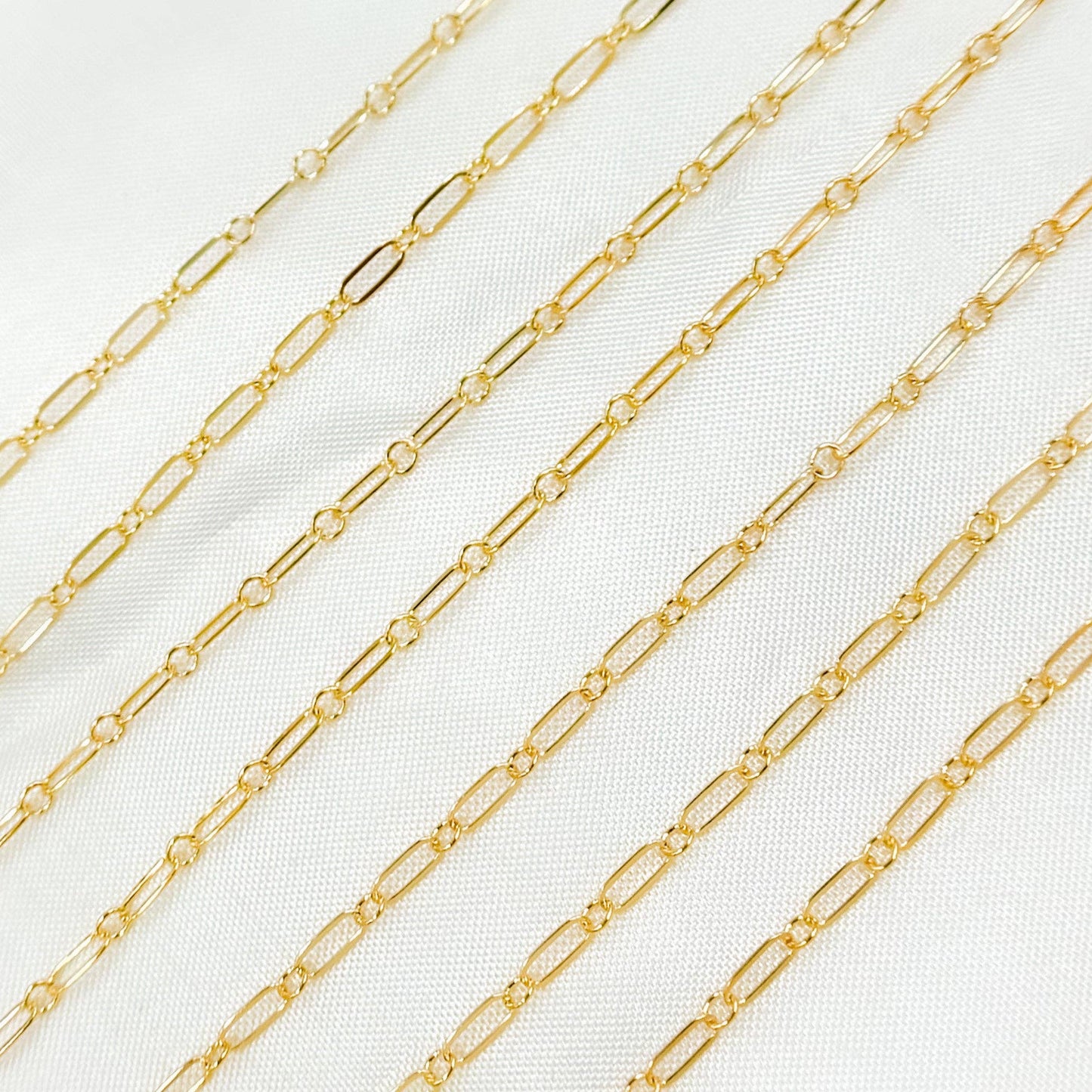 141FGF. 14K Yellow Gold Filled Flat Long and Short Chain