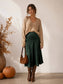 Elastic High Waist Satin Maxi Skirt
