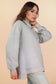 Mock Neck Mineral Washed Knit Causal Top