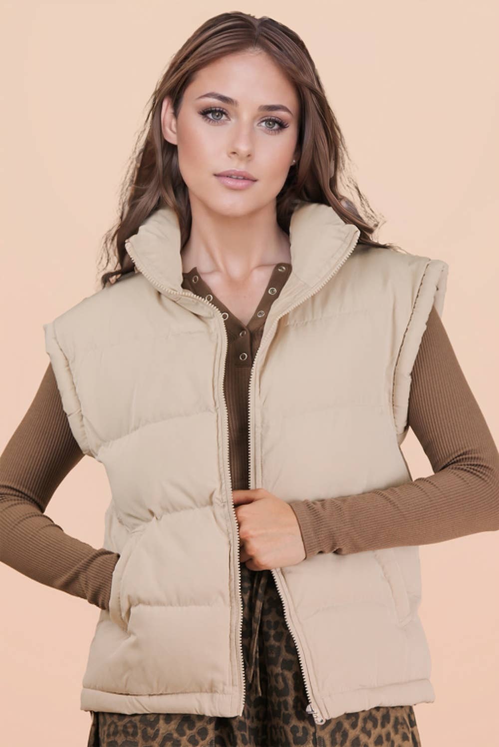High Neck Casual Comfy Puffer Vest