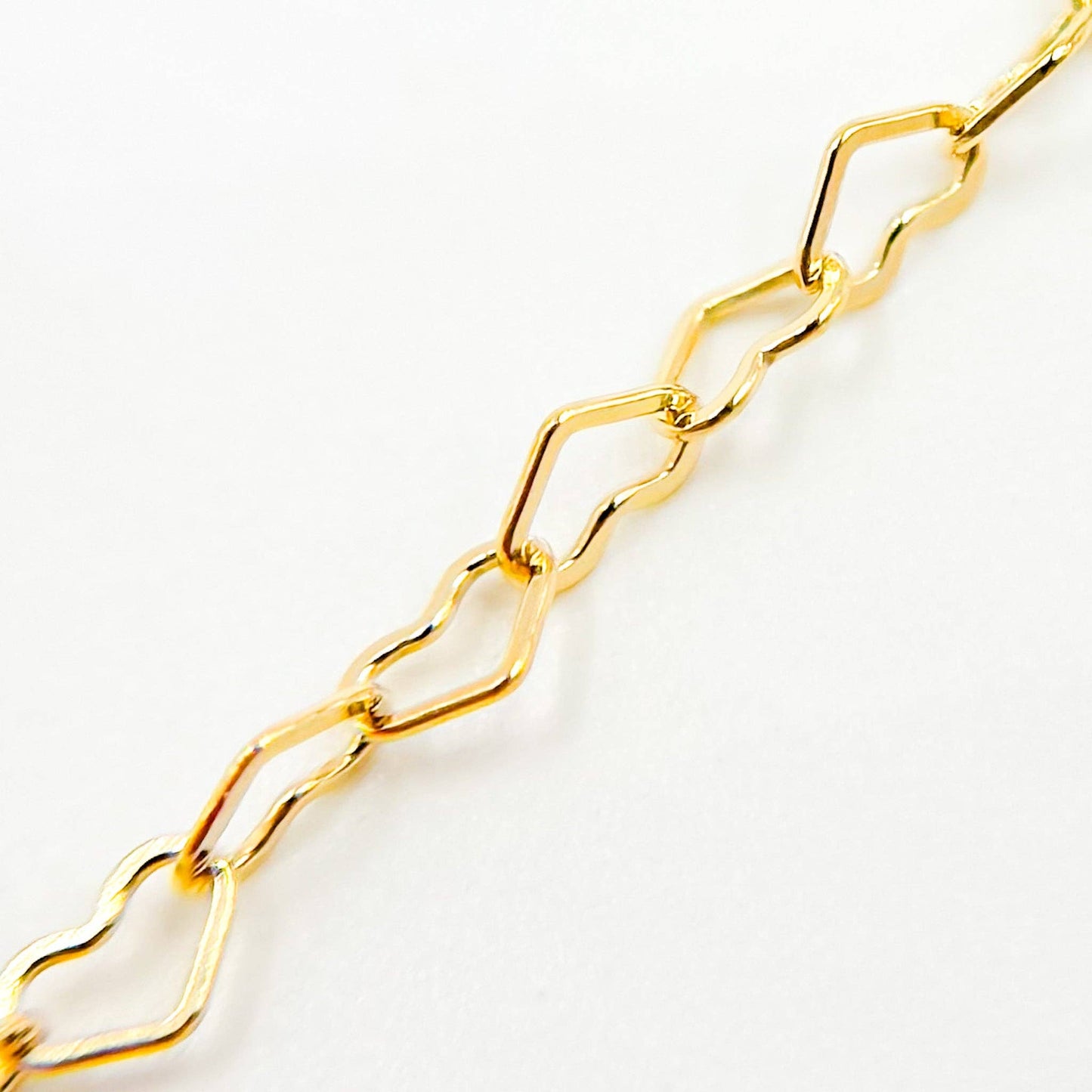 A35F/SPGF. 14K Gold Filled Flat Heart Link Chain