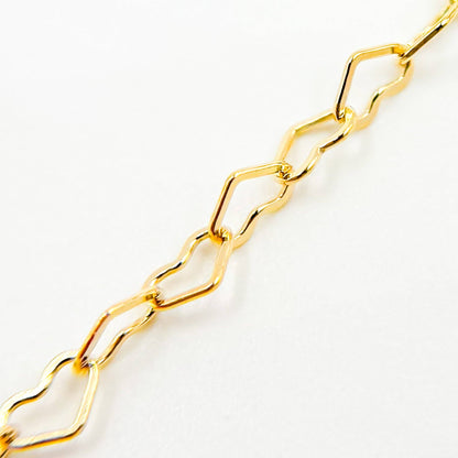 A35F/SPGF. 14K Gold Filled Flat Heart Link Chain