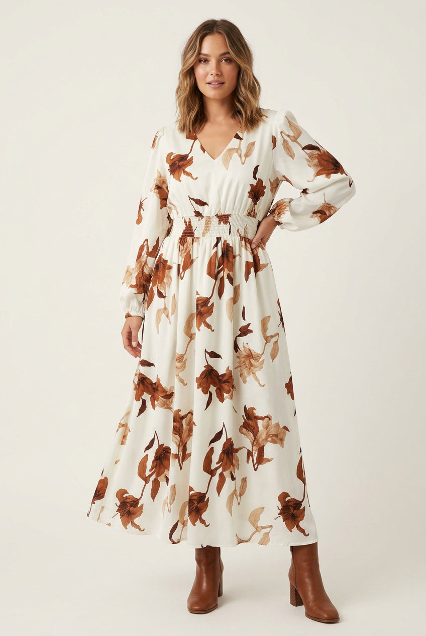 Long Sleeve Woven Maxi Dress