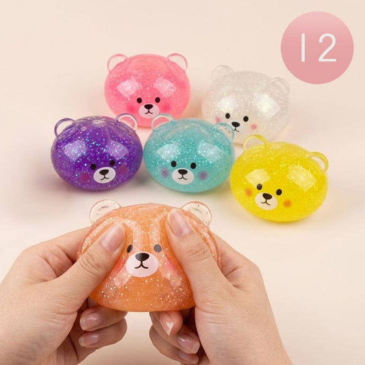 12PCS - Glitter Bear Mystery Squishy Dumpling Stress Relief Squishy Toy