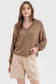 STRIPED DROP SHOULDER V NECK KNIT TOP