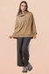 Mock Neck Mineral Washed Knit Causal Top