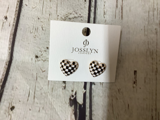 Checker Heart Stud