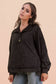 Mock Neck Mineral Washed Knit Causal Top