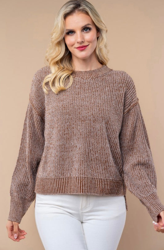 Brown Round Neck Sweater