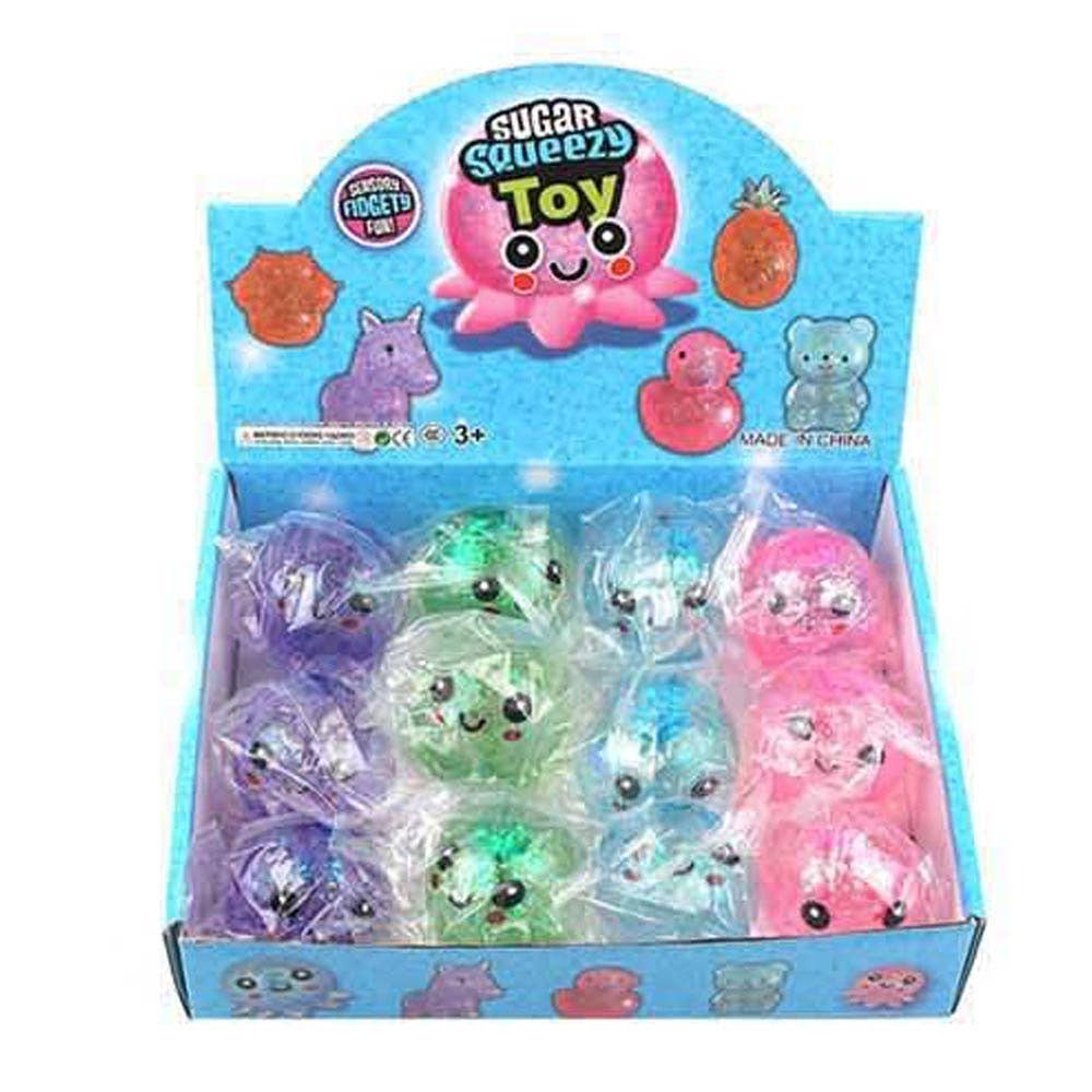 12PCS - Glitter Octopus Squeeze Squishy Stress Relief Toy