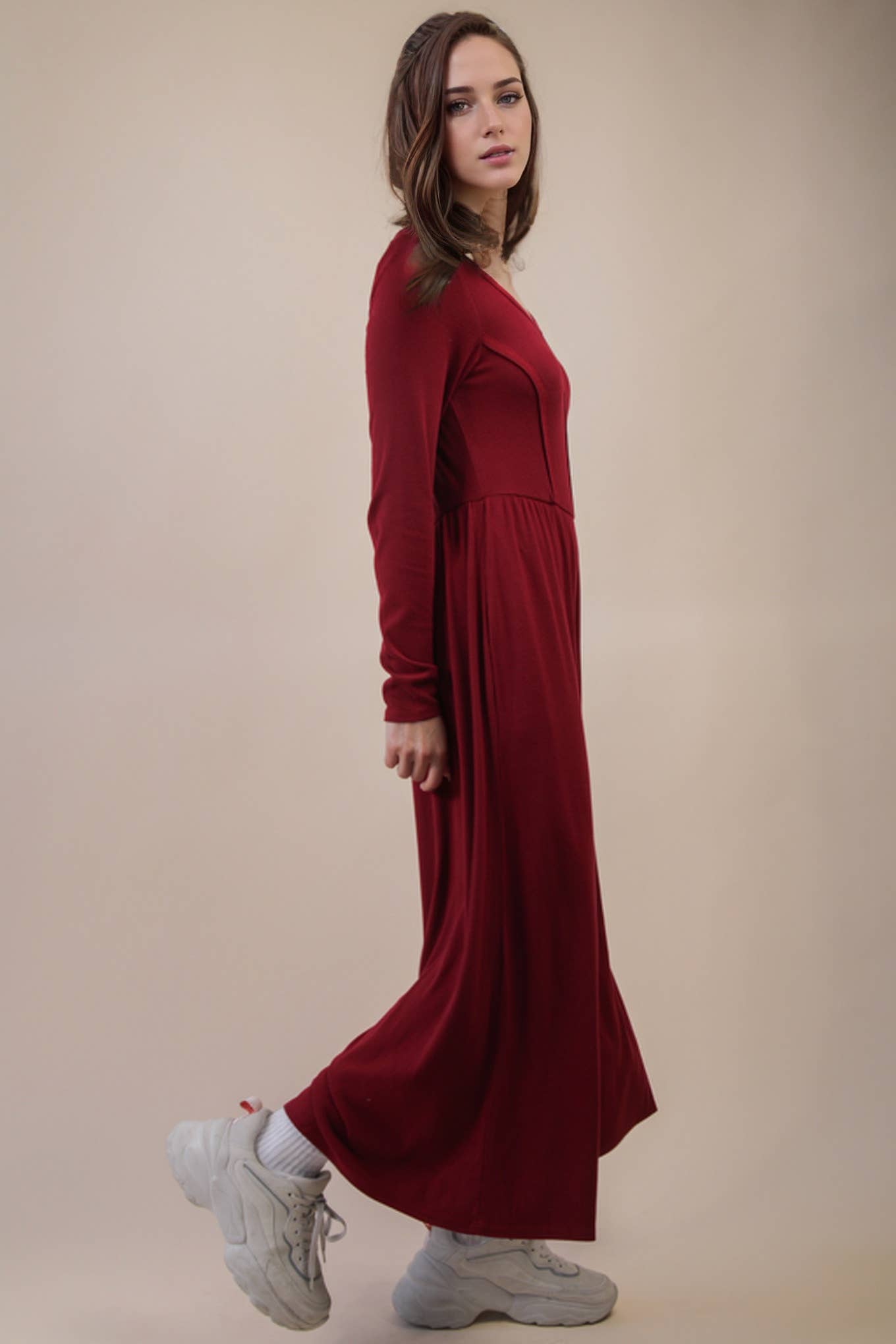 Wide Leg Solid Knit Casual Jumpsuit