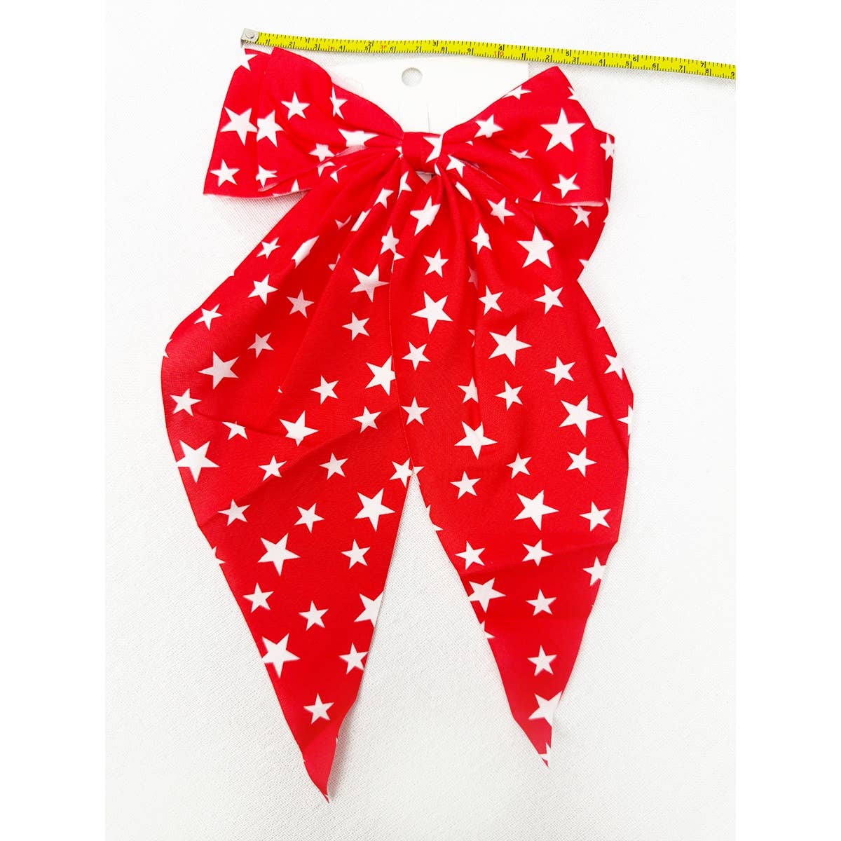 Blue and Red Star Long Tail Bow Hair Clip Set
