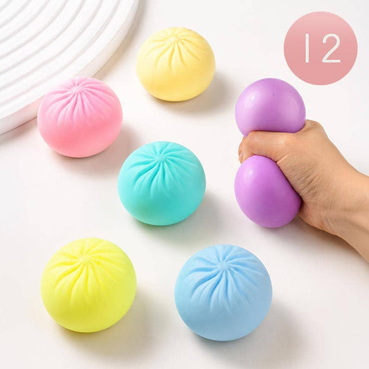 12PCS - Pastel Steamed Bao Bun Dumpling Squeeze Squishy Stress Relief Toy