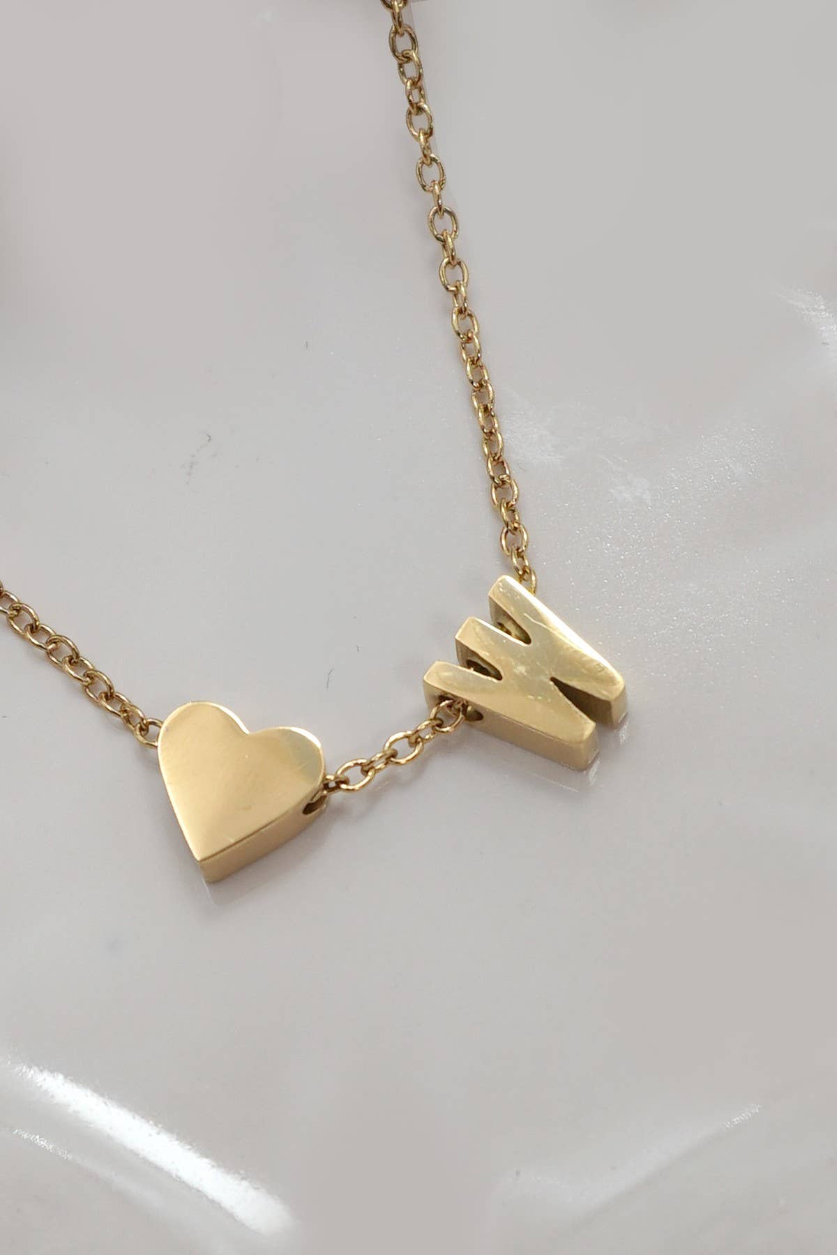 18K STAINLESS STEEL TARNISH FREE INITIAL NECKLACE | 40NK9440