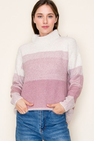 Mauve turtleneck sweater