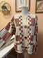 Checkered Cardigan with Gold Buttons