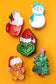 CHRISTMAS TREE SANTA SNOWMAN HAIR CLAW CLIPS | 40H939